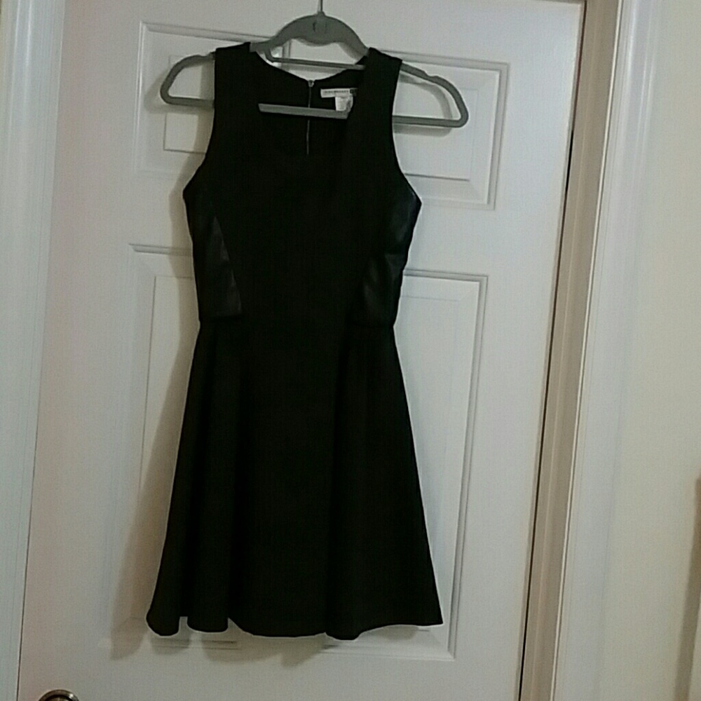 Necessary Objects Charcoal Dress w/ Pleather Sides